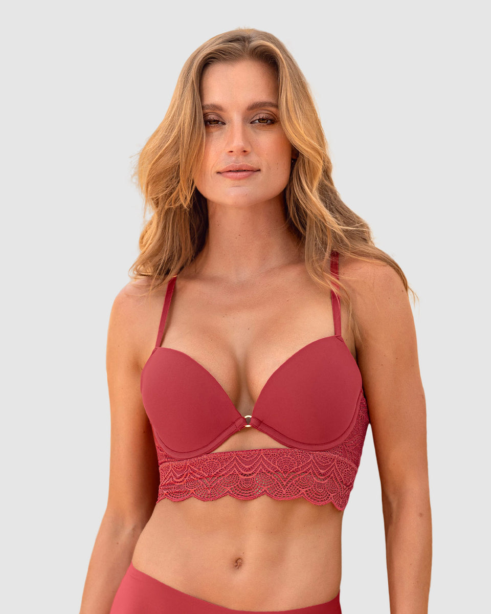 Sujetador doble push up con escote profundo en espalda sexy back