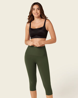 Capri deportivo talle alto con compresión de abdomen#color_b56-verde-oscuro