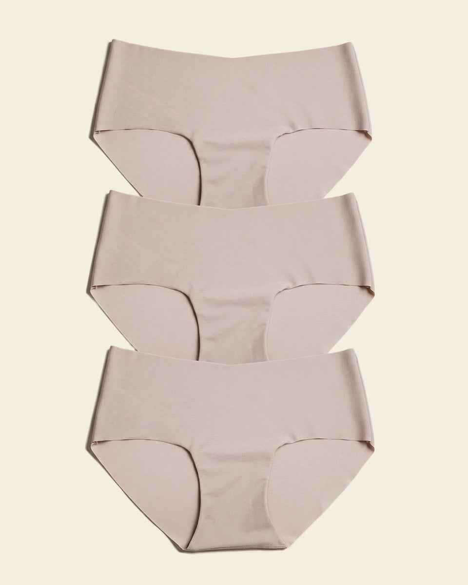 Paquete x 3 bragas hípster invisibles ultraplanos sin elásticos y de pocas costuras