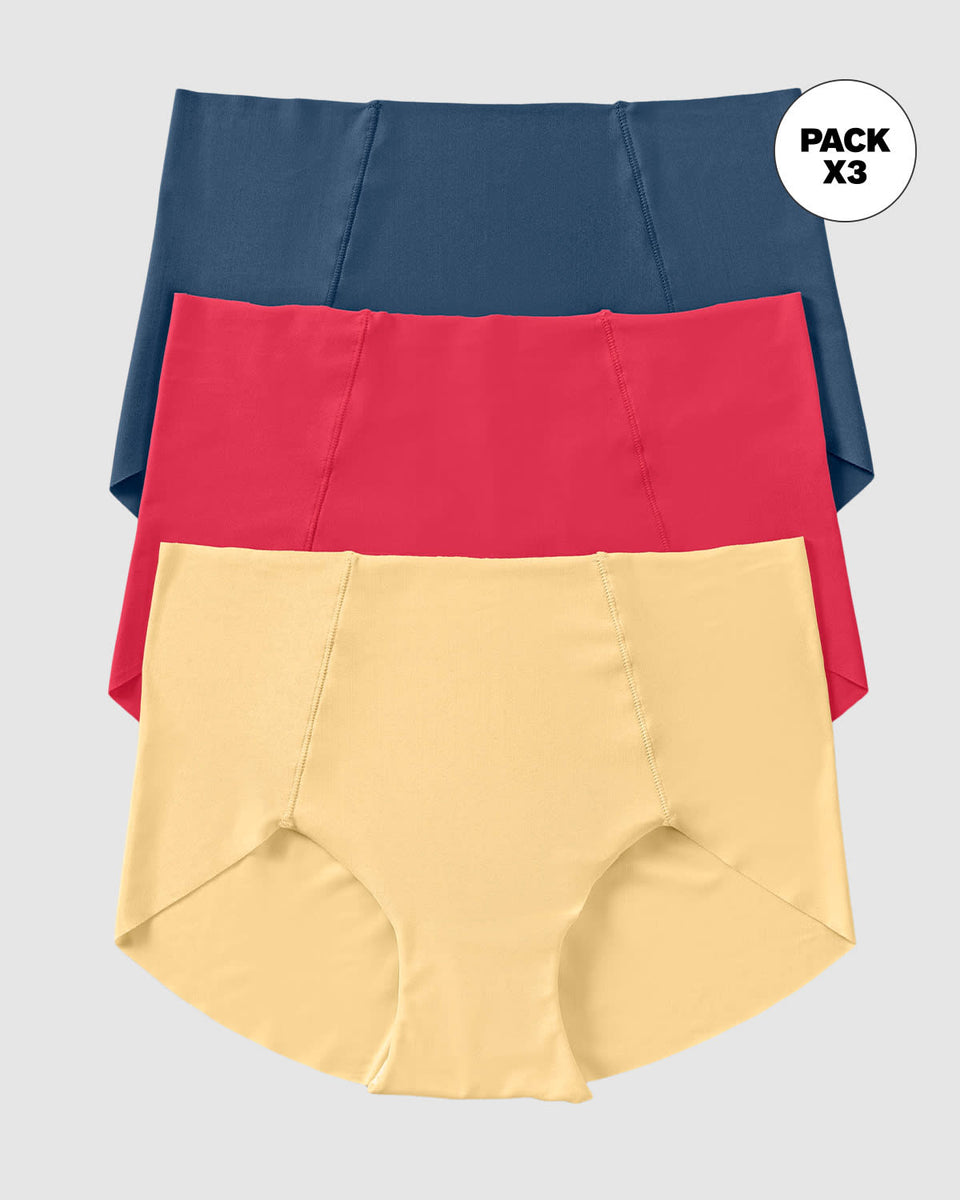 Paquete de 3 bragas en tela ultrafinas