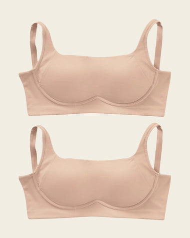 Paquete x 2 sujetadores sin aro ultracómodos de alto soporte y cubrimiento Everyday Bra#color_802-habano-claro