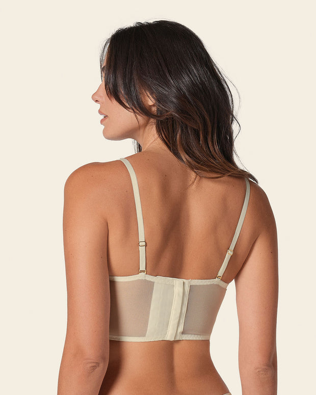 Sujetador tipo bralette en encaje y transparencias#color_898-marfil