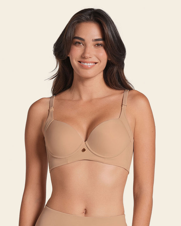 Sujetador de push up suave y cubrimiento alto en sisa y espalda Cover Bra#color_801-habano-medio