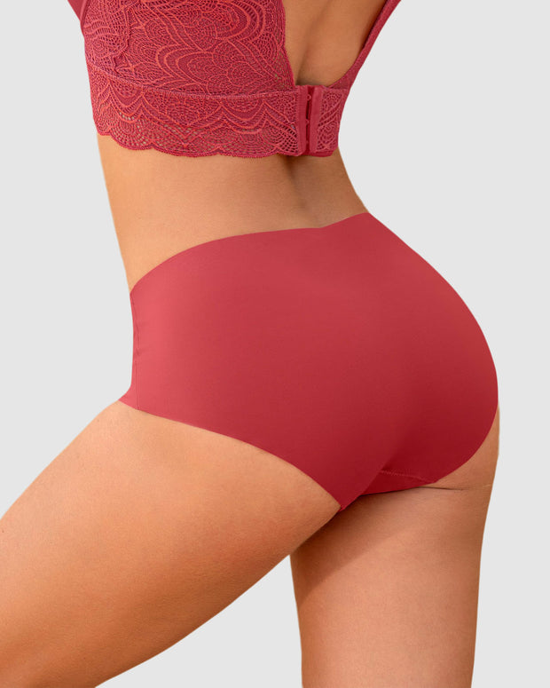 Braga culotte invisible ultraplano sin elásticos y de pocas costuras#color_391-rojo-coral