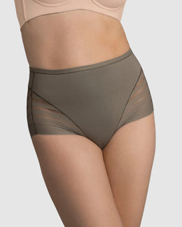 Braga faja clásica con control moderado de abdomen y bandas en tul#color_603-verde-oscuro