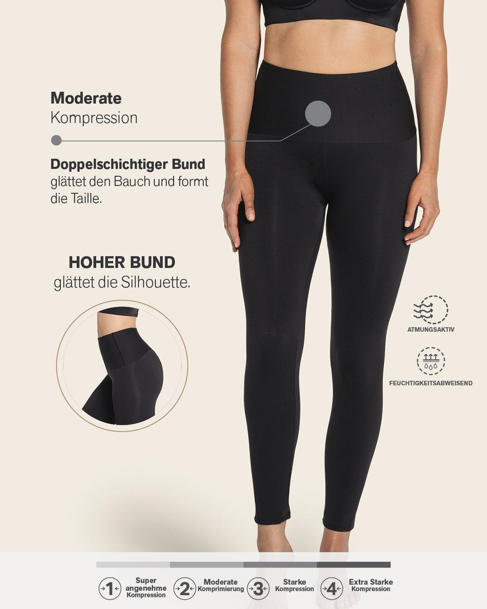 Leggings Leonisa A Vita Altissima, Compressione E Controllo – Nero, Taglia M, Potenza Modellante - Foto 4