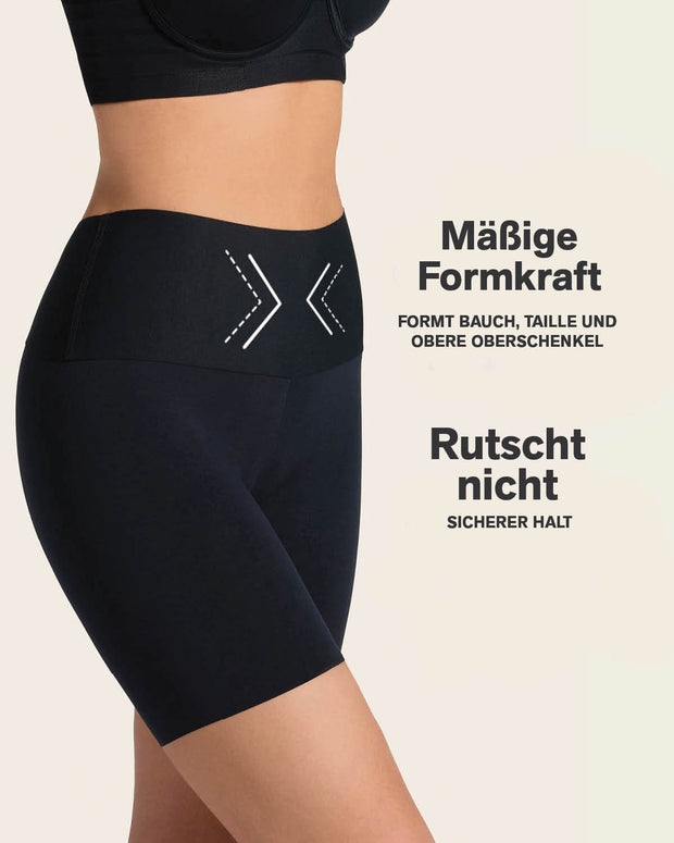 Short de control moderado aspecto invisible con fajón antideslizante#color_700-negro