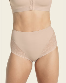 Braga faja clásica invisible con transparencias en glúteos y laterales#color_802-beige