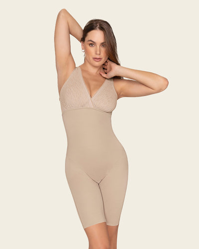 Faja tipo body de control y efecto levanta glúteos + bralette incorporado#color_802-beige