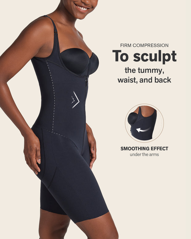 Body de control fuerte en abdomen con efecto levanta glúteos#color_700-negro