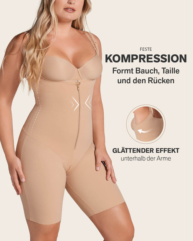 Body de control fuerte en abdomen con efecto levanta glúteos#color_801-habano-claro