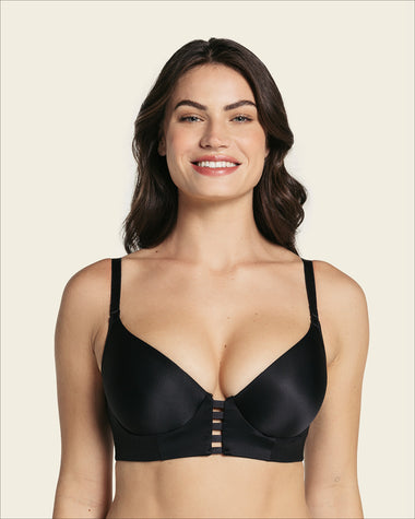 Sujetador memory bustier triangular de push-up alto y buen cubrimiento#color_700-negro