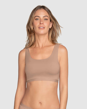 Top talla única ultra cómodo con bolsillo interno para guardarlo Pocket Bra#color_811-habano-medio