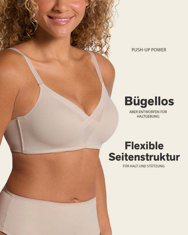 Sujetador sin aro de push up alto incorporado Magical Bra#color_802-habano-claro