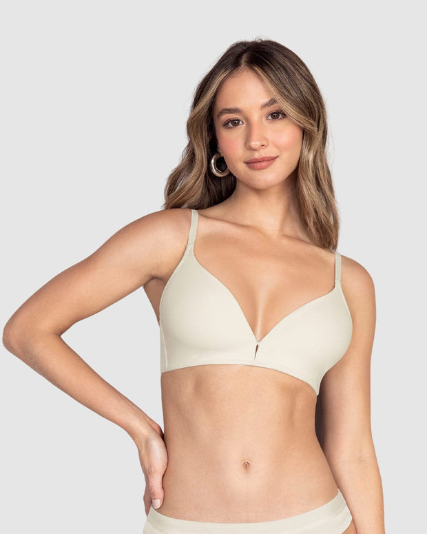 Sujetador cómodo sin aro ni push up Essential Day Bra#color_253-perla