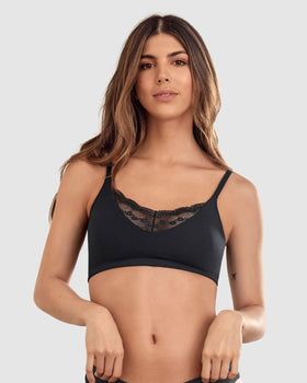 Bralette con detalles de encaje en escote y espalda#color_700-negro