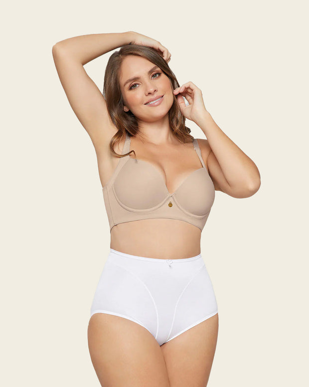 Paquete x 2 bragas fajas clásicas con control suave de abdomen#color_000-blanco