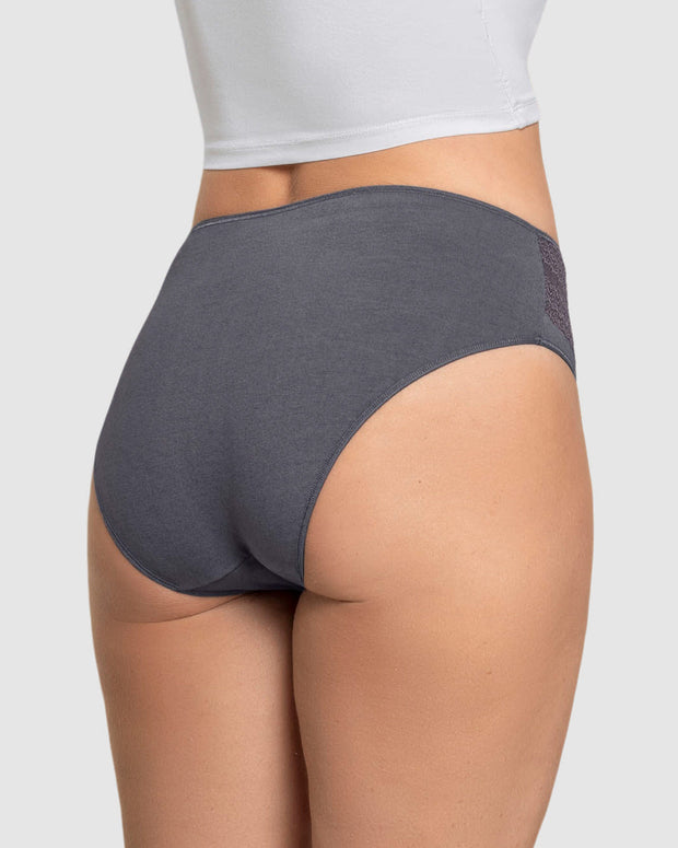 Baumwoll Slips mit Spitze (3er Pack)