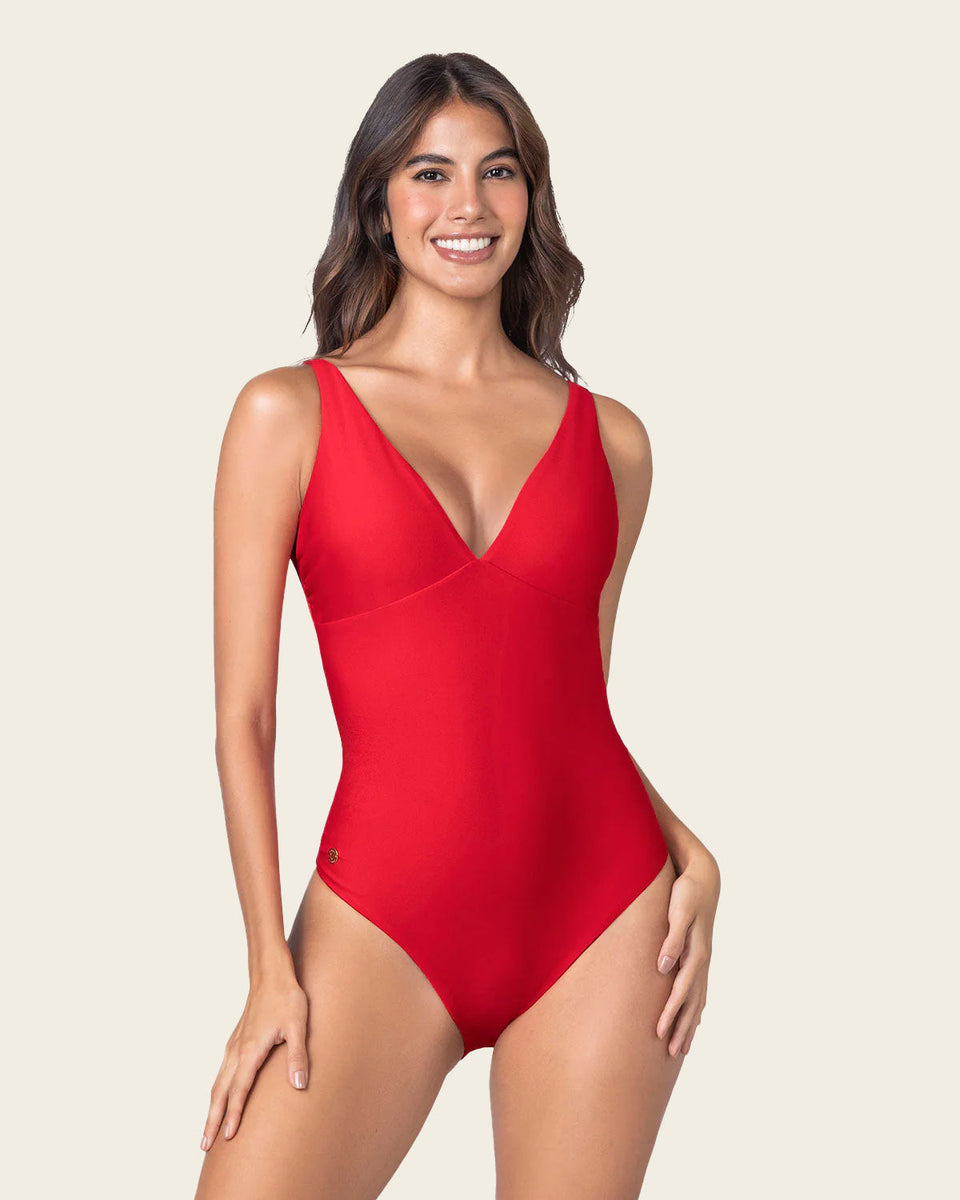 Bañador entero escote profundo