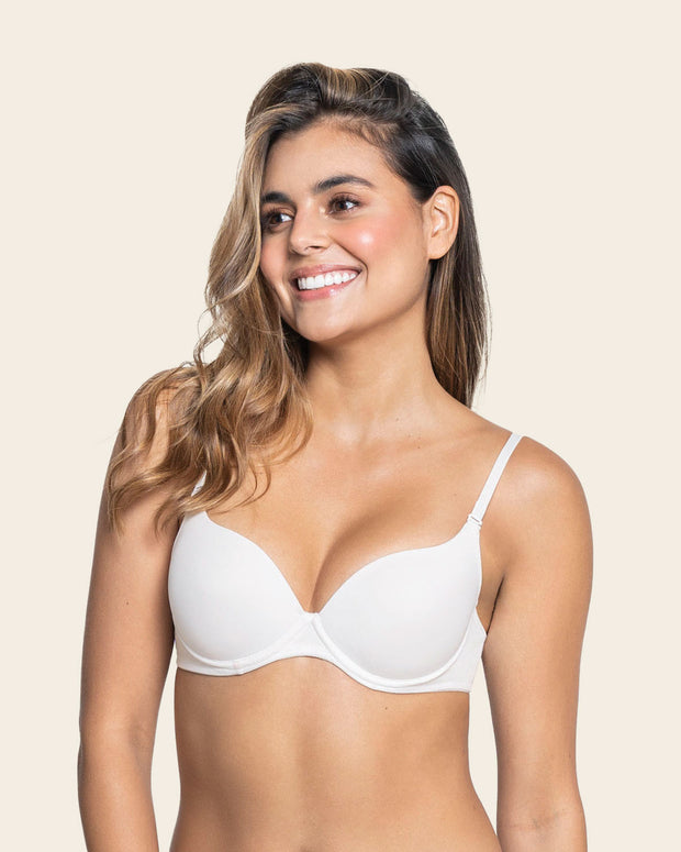 Sujetador push up medio con tirantes multiusos#color_000-blanco