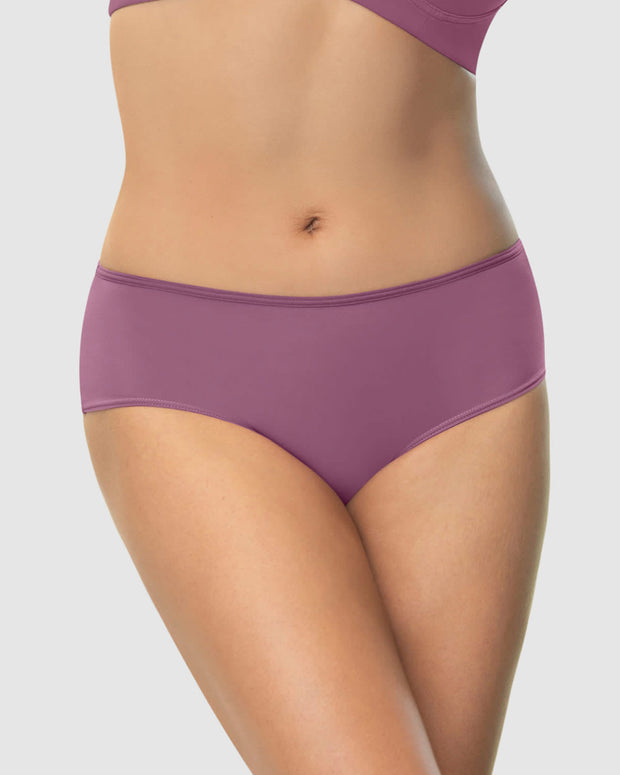 Braga hipster de tiro bajo de tela lisa#color_402-morado-claro