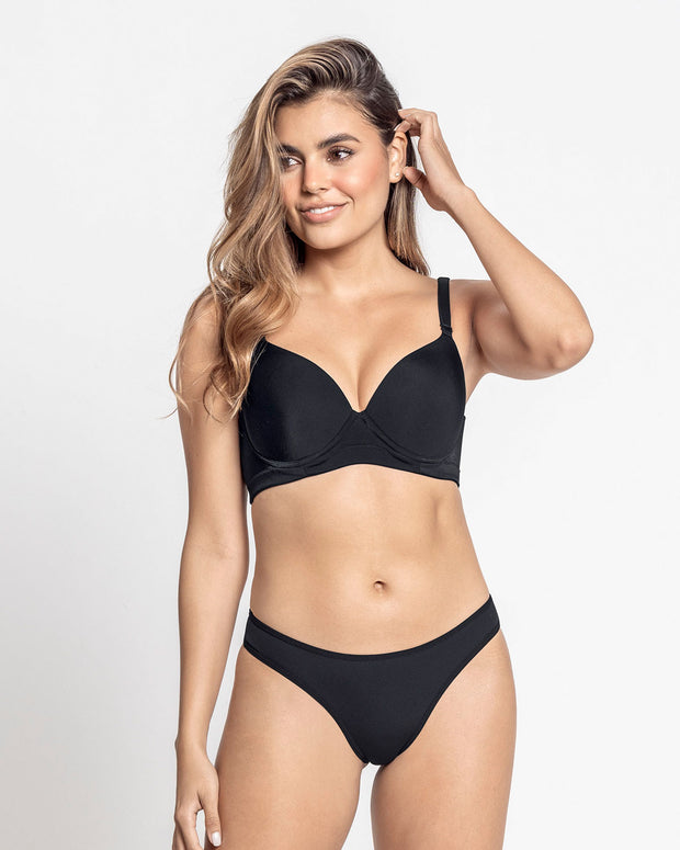 Sujetador triangular de push up medio y espalda ancha#color_700-negro