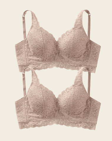 Paquete x 2 sujetadores en encaje ideales para pecho pesado Sexy Support#color_802-habano-claro