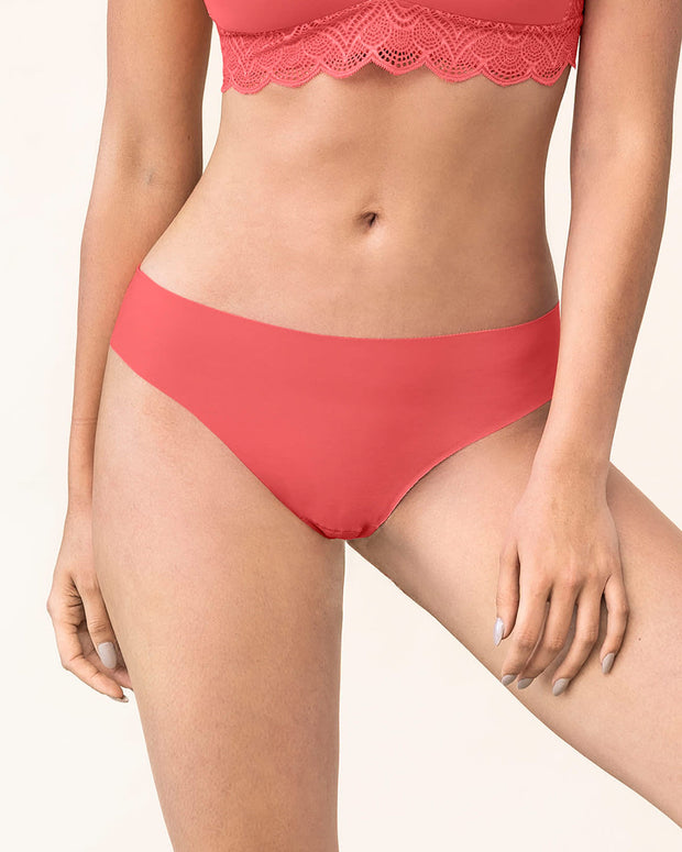 Braga tanga invisible ultraplana sin elásticos y de pocas costuras#color_344-salmon