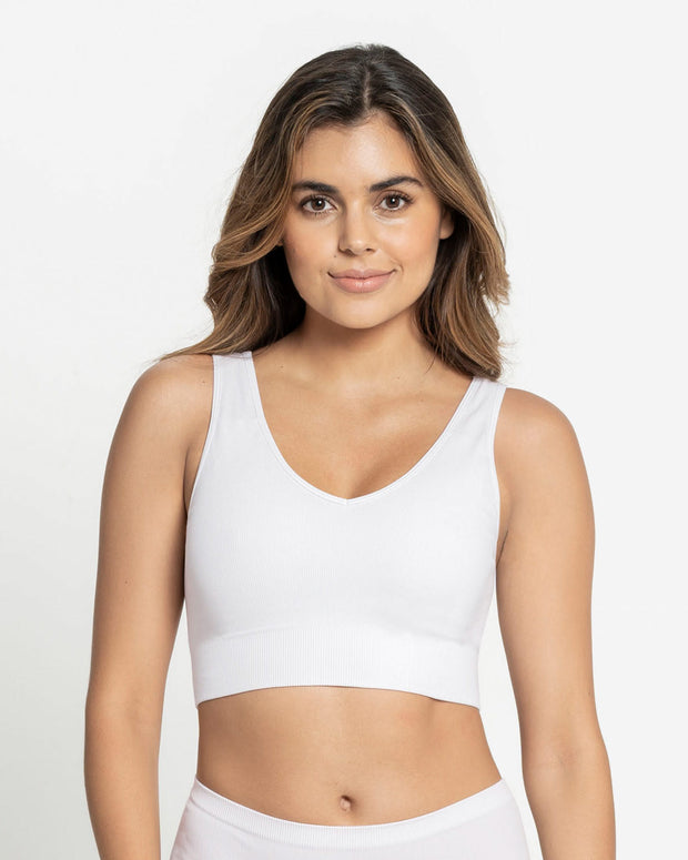 Top seamless de copas extraibles sin costuras#color_000-blanco