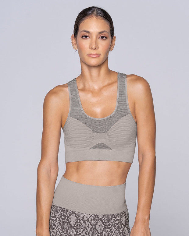 Top deportivo sin costuras doble faz#color_750-estampado-piton-gris