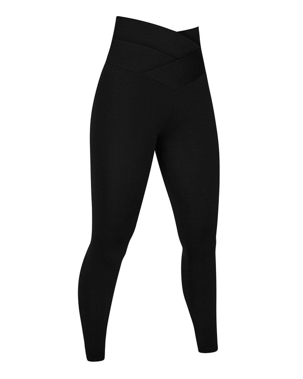 Legging deportivo de control con pretina cruzada en forma de V#color_700-negro